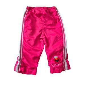Vintage Y2K Elmo Girls Track Pants Size 18M Pink Lined Elastic Sesame Street